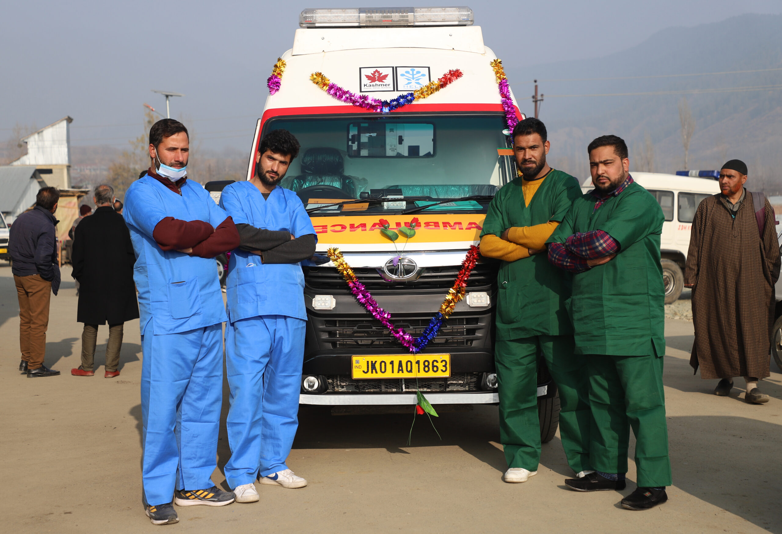 KASHMER emergency medical response team with an ambulance